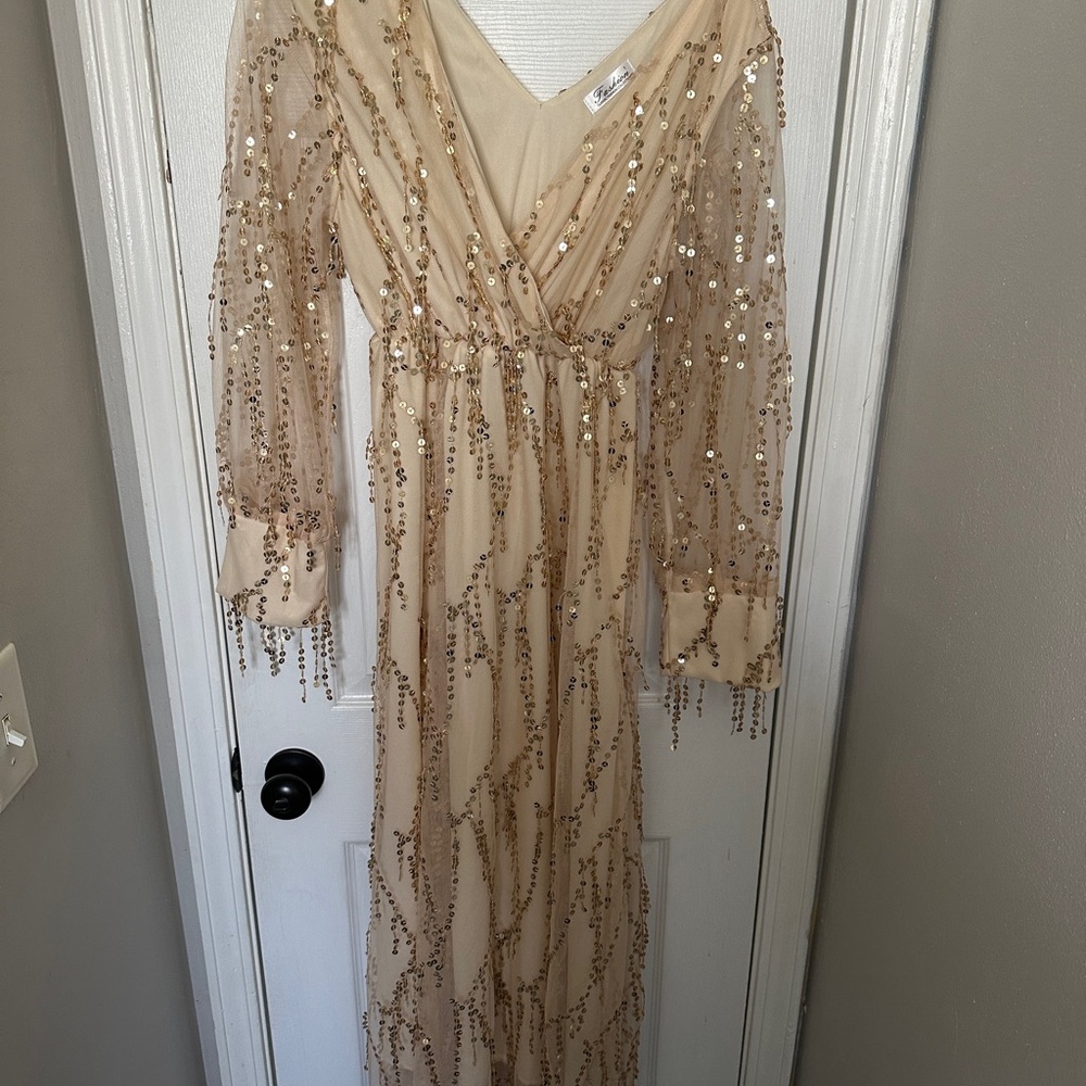 Maternity Elegant Sequin Embellished Dress